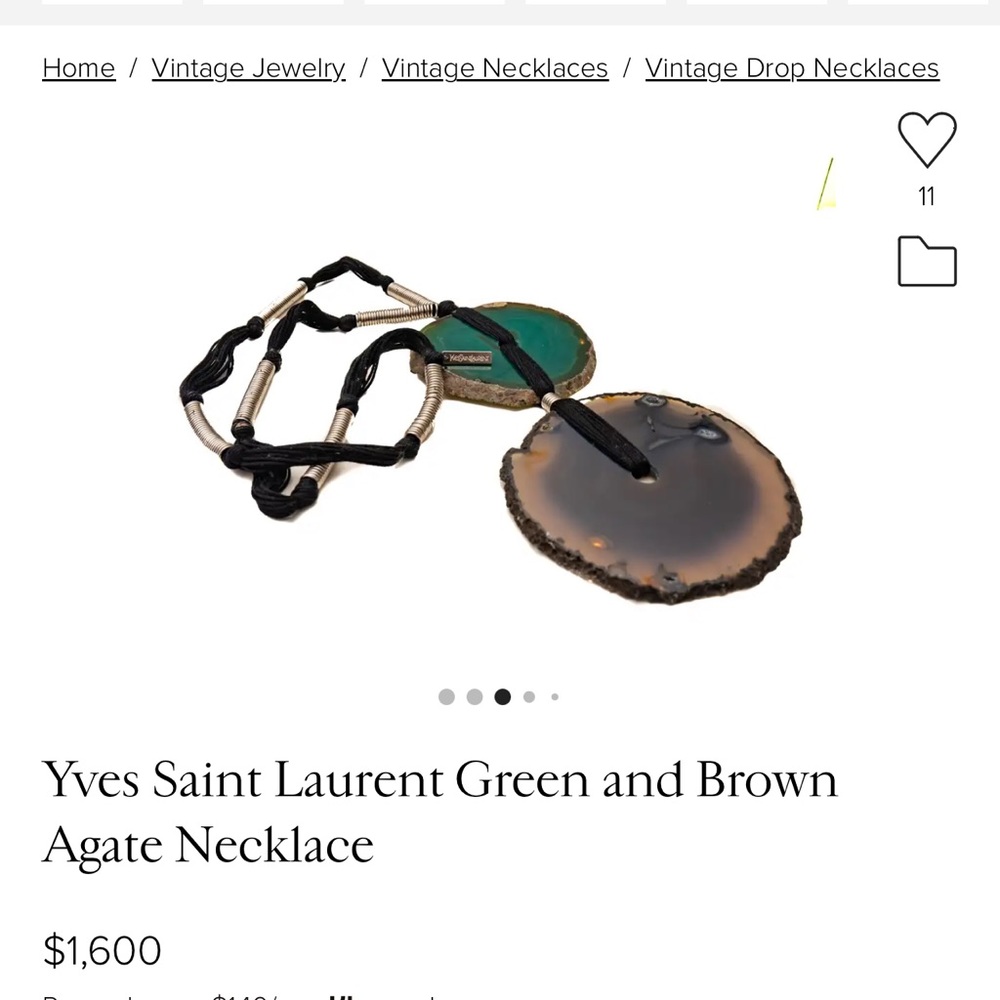 Yves Saint Laurent agate necklace
